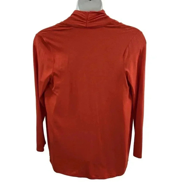 Chico's Zenergy Womens Draped Crossover Blouse Fold Front Top 1XL Audrey Hepburn - Picture 2 of 9